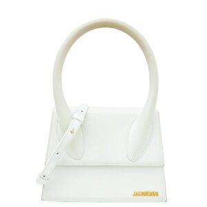 Jacquemus White Mini Top-Handle Leather Satchel
